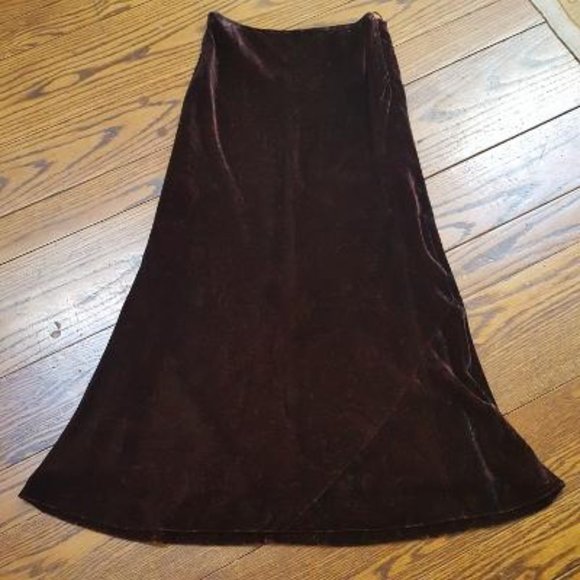Ralph Lauren Designer Velvet Maxi Skirt - Picture 1 of 7